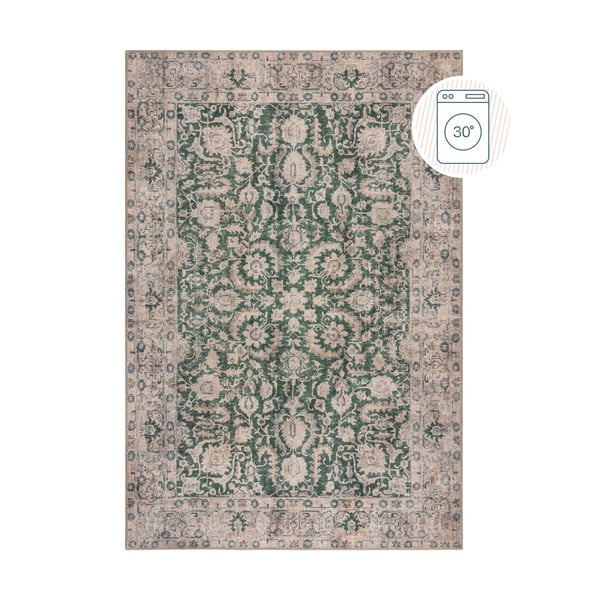 Skalbiamas žalios spalvos kilimas 152x230 cm Beau Floral – Flair Rugs