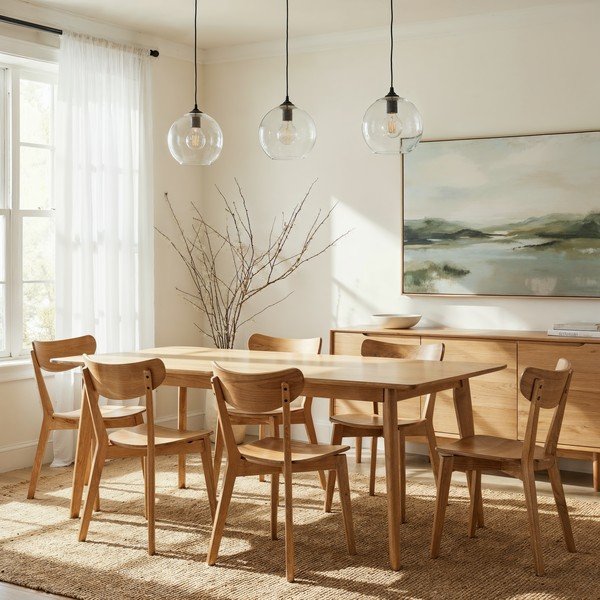 Ąžuolo dekoro valgomojo kėdės Roxby - Actona-image-1