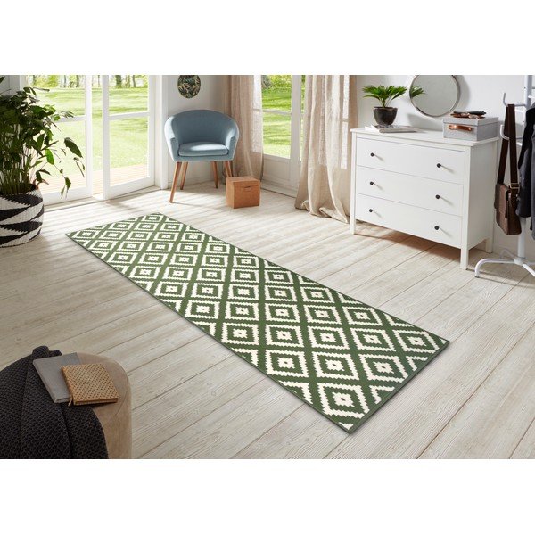 Žalias kiliminis takelis 200x80 cm Diamond - Hanse Home-image-1
