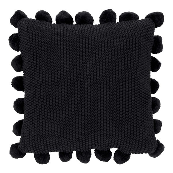 Juodas medvilninis dekoratyvinis pagalvės užvalkalas Westwing Collection Molly, 40 x 40 cm
