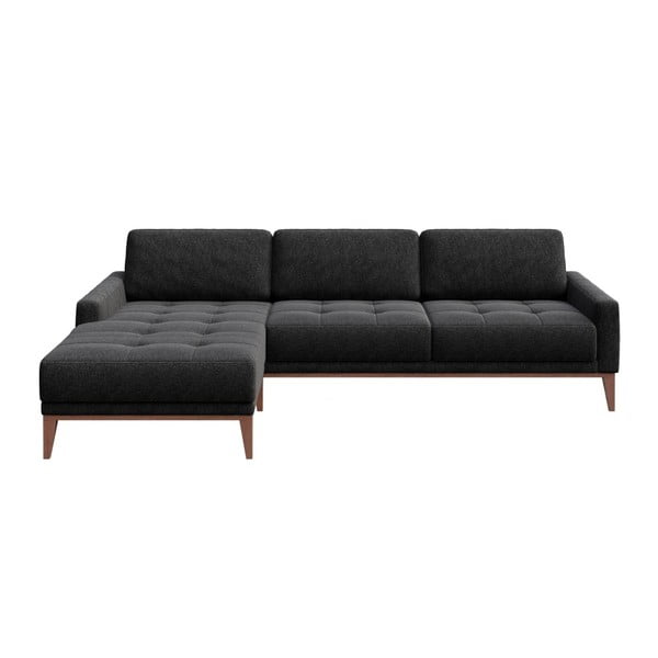 Antracito pilkos spalvos kampinė sofa MESONICA Musso Tufted, kairysis kampas