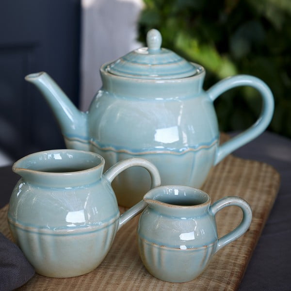 Iš akmens masės arbatinukas mėlynos spalvos/turkio spalvos 1,35 l Alentejo – Costa Nova-image-2