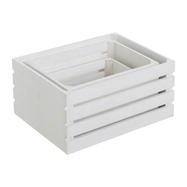 Baltos spalvos daiktadėžės 3 vnt. 31x23x15 cm – Casa Selección-image-1