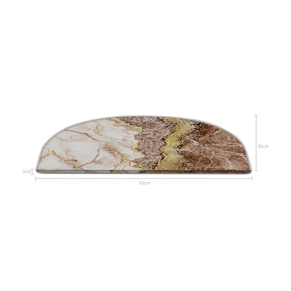 Laiptų kilimėlių rinkiniai kreminės spalvos/šviesiai rudos spalvos 16 vnt. 20x65 cm Golden Marble – Vitaus-image-4
