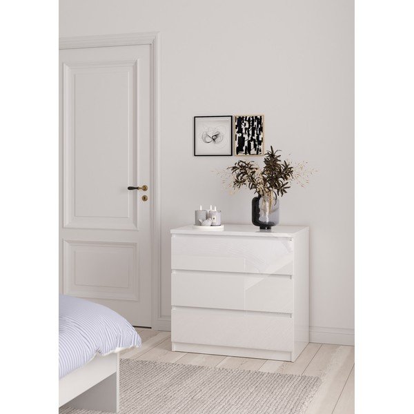 Baltos spalvos šoninė spintelė 77x76x50 cm Naia – Tvilum-image-1