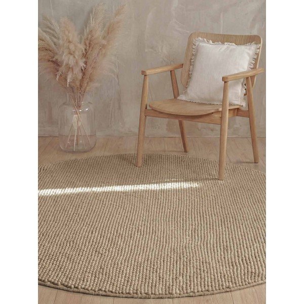 Rankų darbo natūralios spalvos iš vilnos apvalios formos kilimas ø 200 cm Richmond Diana – Ted Baker-image-2