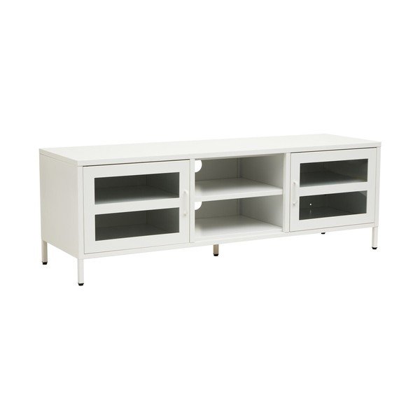 Baltos spalvos iš plieno TV spintelė 150x50x45 cm Acier – Premier Housewares