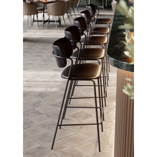 Juoda baro kėdė iš dirbtinės odos DAN-FORM Denmark Zed, aukštis 107 cm-image-1