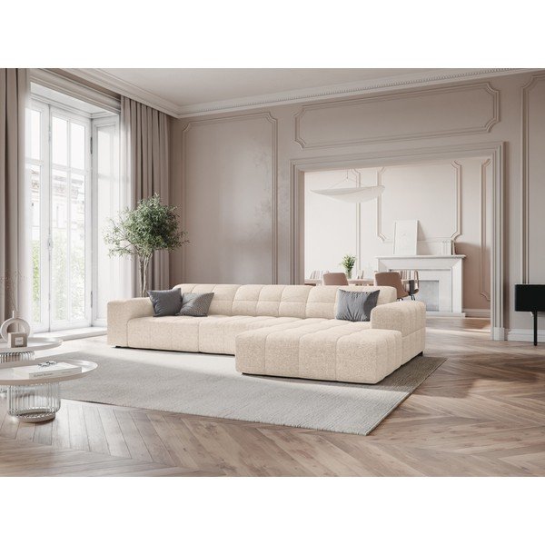 Kampinė sofa kreminės spalvos (su dešiniuoju kampu) Chicago – Cosmopolitan Design-image-1