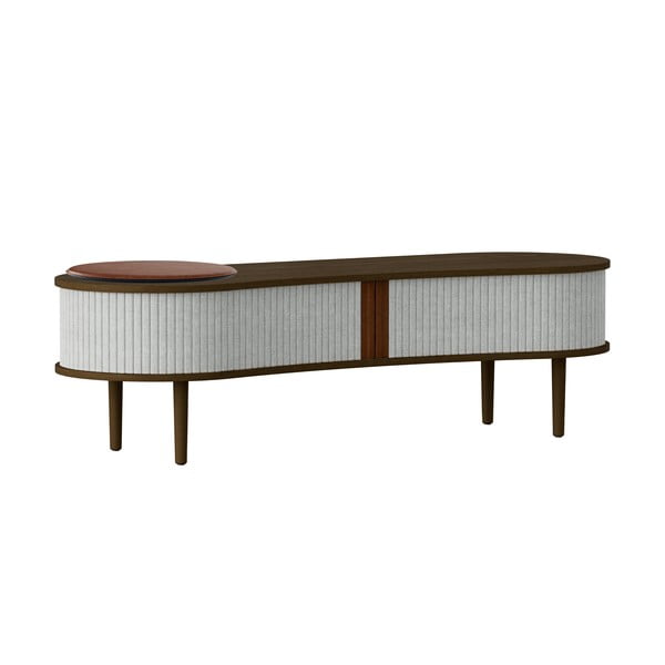 TV spintelė pilkos spalvos/rudos spalvos iš ąžuolo 140x40 cm Audacious – UMAGE-image-4