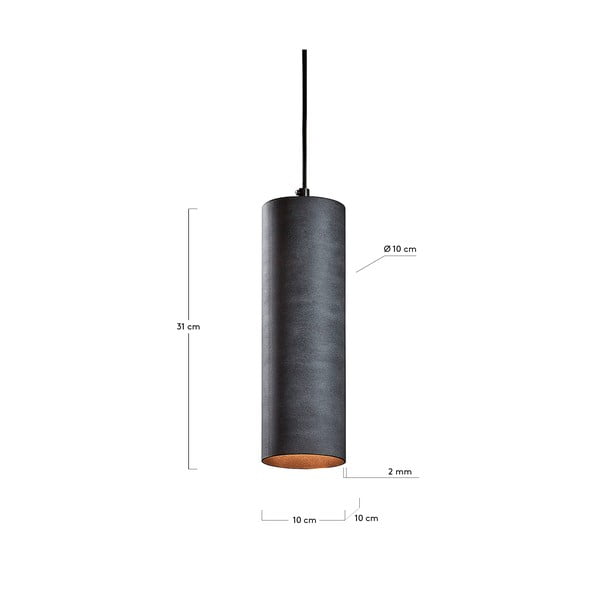 Juodas pakabinamas šviestuvas Kave Home Maude, aukštis 31 cm-image-4