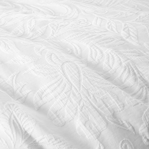Baltos spalvos iš žakardo dvigulė patalynė 200x200 cm Fleur Matelassé – Bianca-image-4