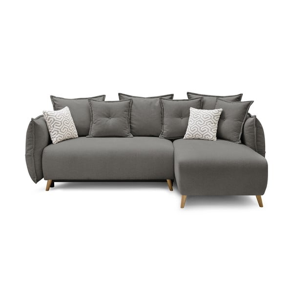 Sulankstoma ((modulinė)) kampinė sofa šviesiai pilkos spalvos Nessa – Bobochic Paris-image-3