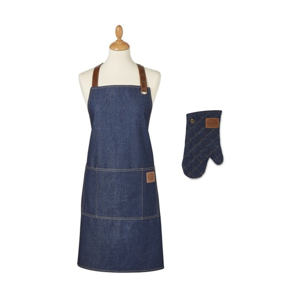 Prijuostės ir puodų laikiklio rinkinys 2 vnt. Oxford Denim – Cooksmart ®