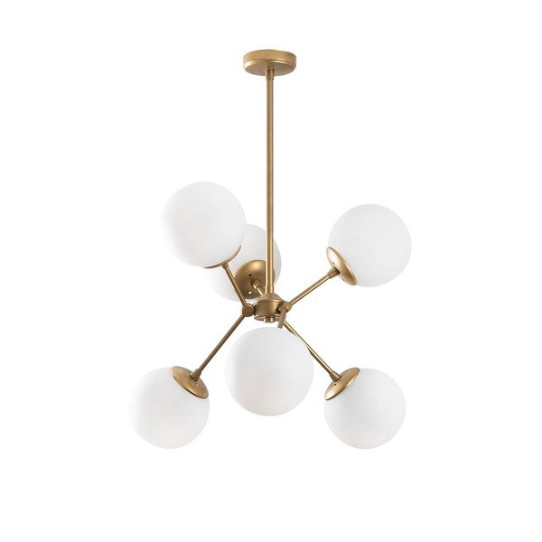 Kabantis šviestuvas baltos spalvos/auksinės spalvos ø 55 cm su stiklo gaubtu Gondol – Opviq lights