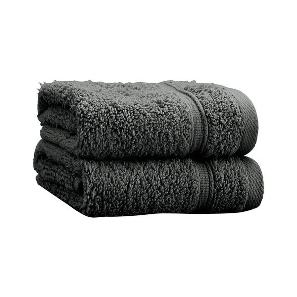 Tamsiai pilkos spalvos iš frote audinio iš medvilnės rankšluosčiai 2 vnt. 30x30 cm Zero Twist – Catherine Lansfield