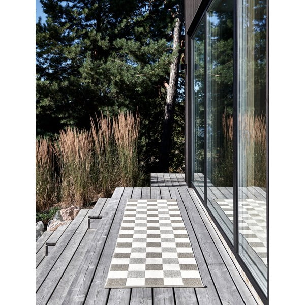 Smėlio spalvos/kreminės spalvos lauko kilimas 70x240 cm Pix Dark Linen – Pappelina-image-4