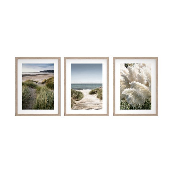 Spausdinti paveikslai su rėmeliu 3 vnt. 30x40 cm Tranquil – Styler