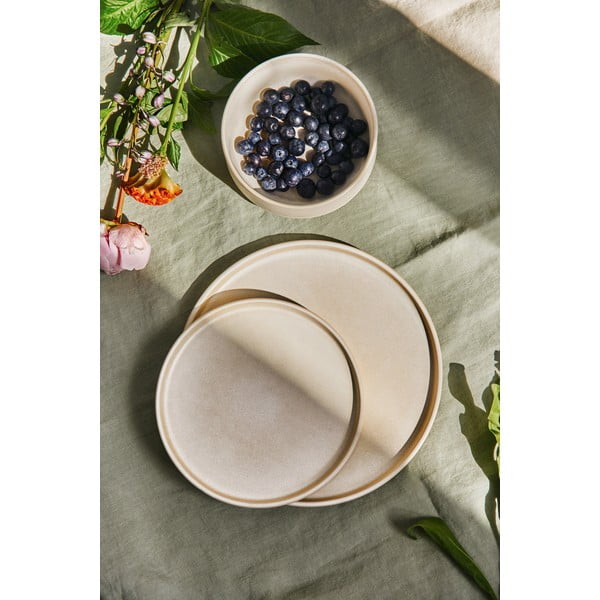 12 dalių smėlio spalvos akmens masės indų rinkinys Bonami selection Malia-image-2