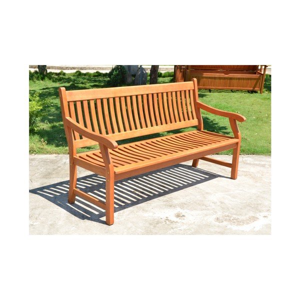 Medžio masyvo sodo suoliukas rudos spalvos New Jersey – Garden Pleasure-image-1