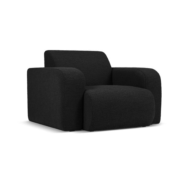 Krėslas juodos spalvos iš boucle Molino – Micadoni Home