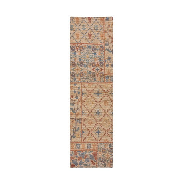 Rankų darbo iš džiuto mišinio kilimas natūralios spalvos 60x230 cm Taylor Patchwork – Flair Rugs