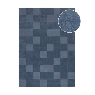 Rankų darbo iš vilnos kilimas tamsiai mėlynos spalvos 120x170 cm Checkerboard – Flair Rugs