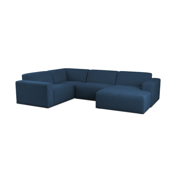 Iš boucle kampinė sofa tamsiai mėlynos spalvos („U“ formos) Roxy – Scandic-image-1