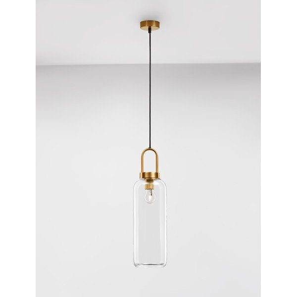 Žalvario spalvos iš stiklo kabantis šviestuvas ø 15,5 cm su stiklo gaubtu Irvine – Nova Luce-image-4