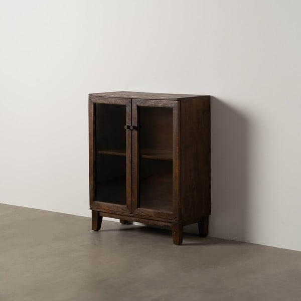 Rudos spalvos iš mango masyvo vitrina 80x100x40 cm Ravi – Ixia-image-3