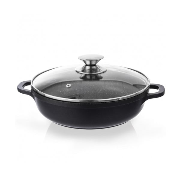 Puodas su nepridegančiu paviršiumi su stikliniu dangteliu  Pfluon Granit Orion Grande, ⌀ 28 cm