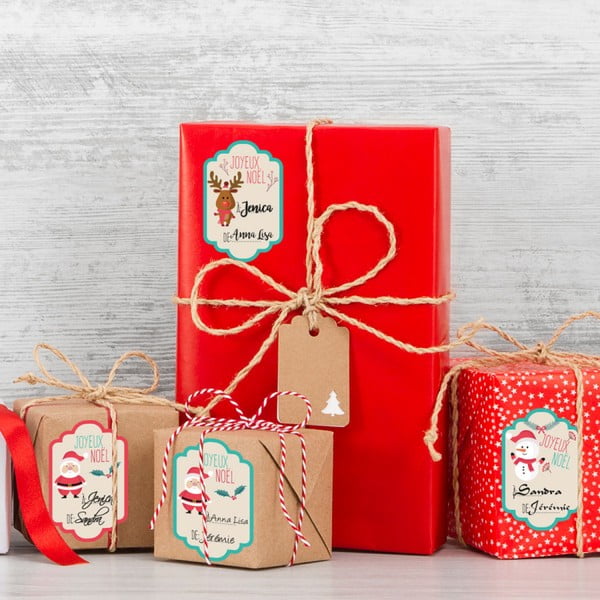 6 kalėdinių etikečių rinkinys Ambiance Tags dovanoms