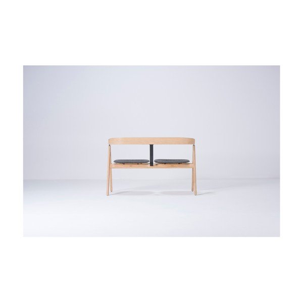 Suoliukas iš ąžuolo medienos su pilka sėdyne Gazzda Ava-image-3