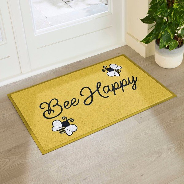 Iš PVC grindų kilimėlis 60x90 cm Bee Happy – Artsy Doormats