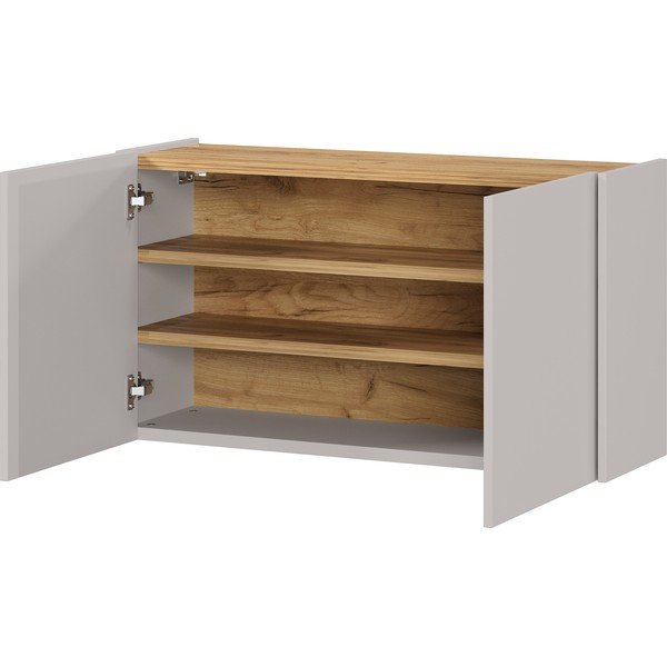 Kreminės spalvos pakabinama spintelė iš ąžuolo 93x52x29 cm Libbiano – Germania-image-1