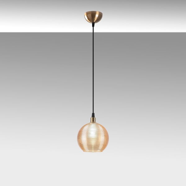 Kabantis šviestuvas ochros spalvos/auksinės spalvos ø 15 cm su stiklo gaubtu Muzo – Opviq lights-image-3