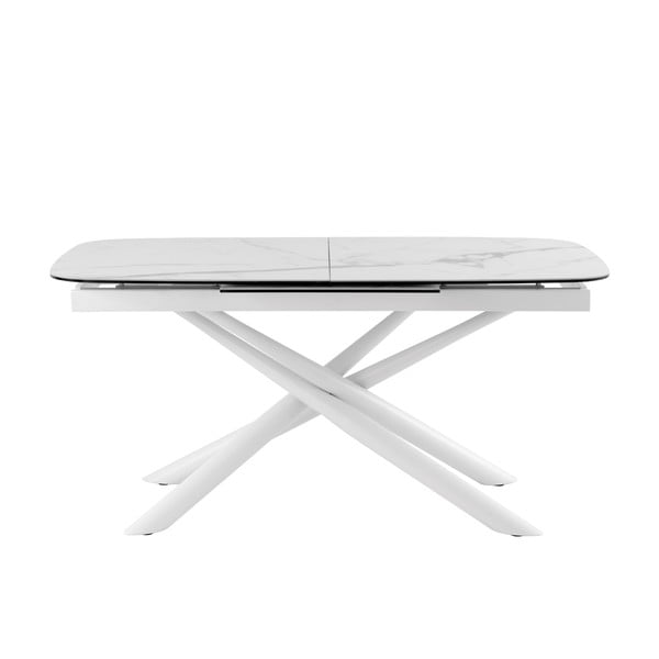 Baltos ir pilkos spalvos sulankstomas valgomojo stalas sømcasa Ness, 160 x 95 cm