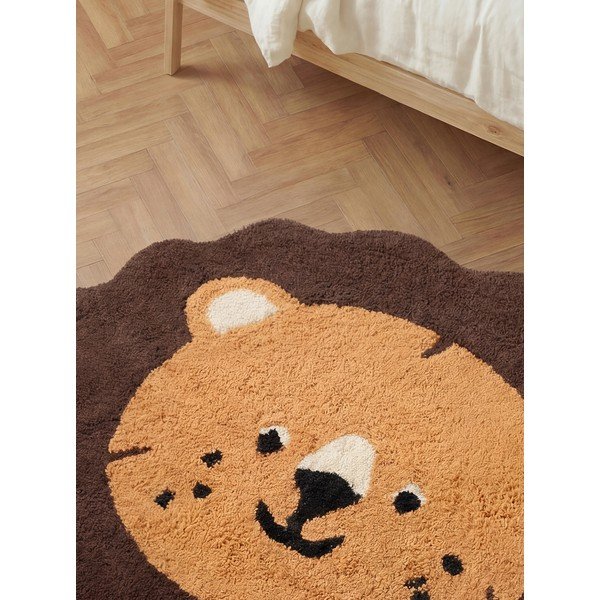 Skalbiamas/rankų darbo oranžinės spalvos/rudos spalvos iš medvilnės vaikiškas kilimas 112x120 cm Snuggle Lea – Hanse Home-image-2