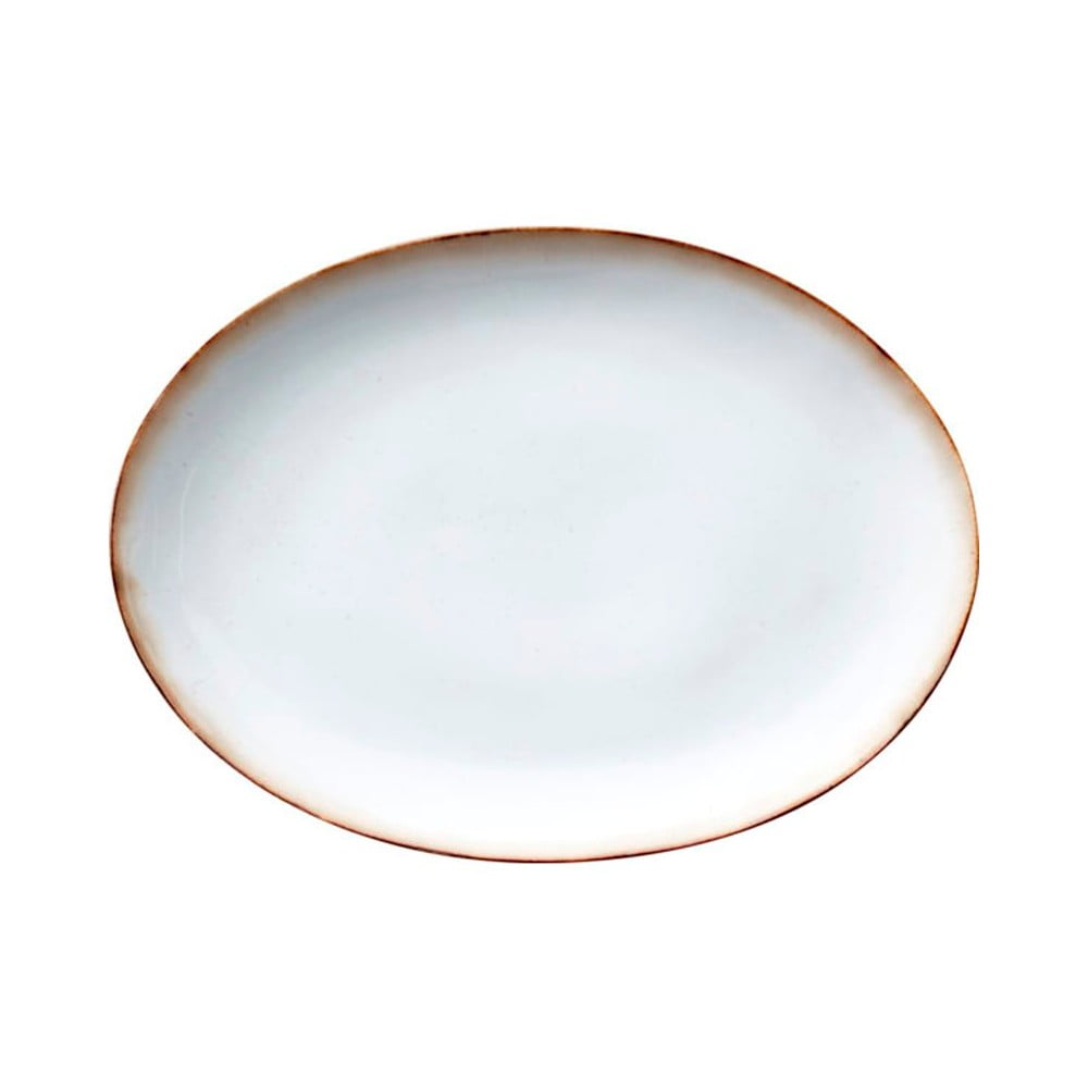 Keraminis ovalus dubuo Bitz Basics Grey Cream, 45 x 34 cm dydžio
