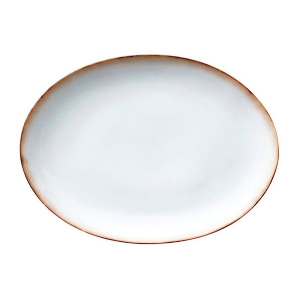 Keraminis ovalus dubuo Bitz Basics Grey Cream, 45 x 34 cm dydžio