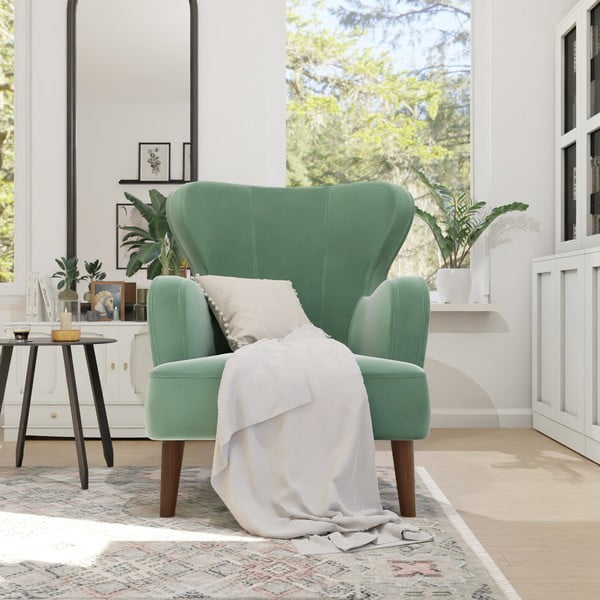 Krėslas žalios spalvos iš velveto Lento – Ropez-image-3