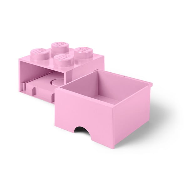 Šviesiai rožinė kvadratinė daiktadėžė LEGO®-image-2