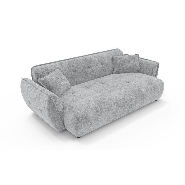 Šviesiai pilkos spalvos sofa iš šenilinio audinio 250 cm Nelia Big – Ropez-image-2