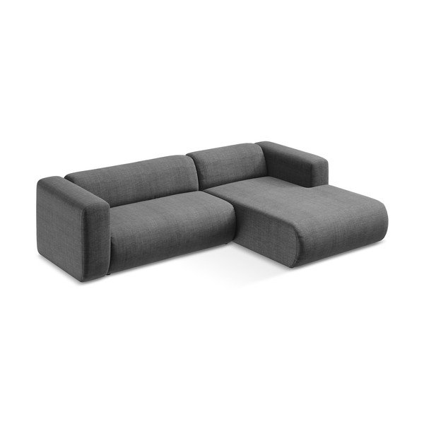 Pilkos spalvos kampinė sofa (su dešiniuoju kampu/su gultu) Ekahi – Makamii-image-3