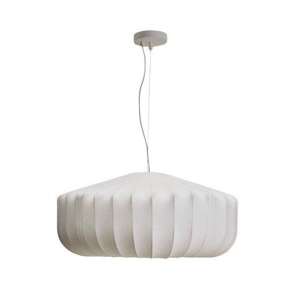 Baltos spalvos lubinis šviestuvas ø 76 cm su tekstiliniu gaubtu Somar – Kave Home