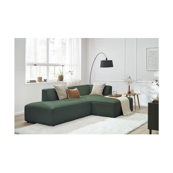 Žalios spalvos modulinė kampinė sofa (su dešiniuoju kampu/„L“ formos) Megeve – Bobochic Paris-image-1