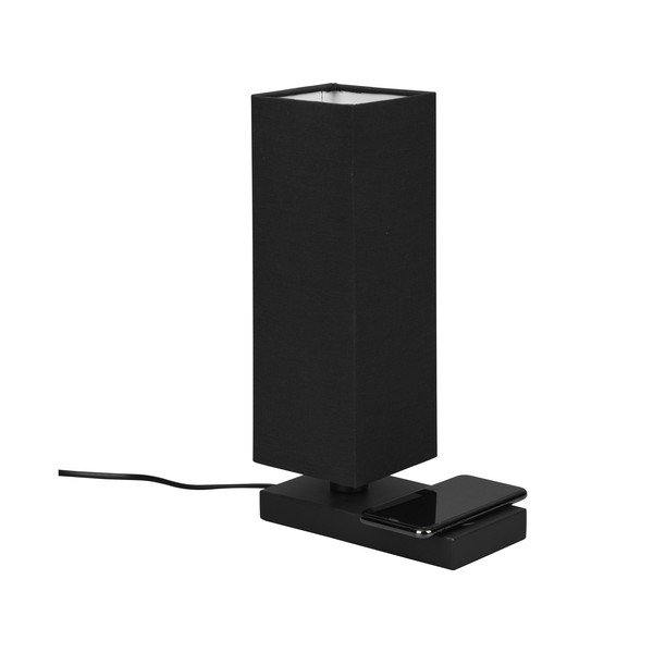 Matinės juodos spalvos stalinė lempa su belaidžiu įkrovikliu (aukštis 35 cm) Haley - Reality