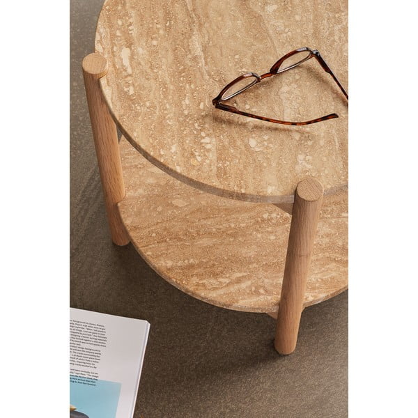 Apvalios formos šoninis stalas su akmens stalviršiu ø 43 cm Trava – Hübsch-image-4