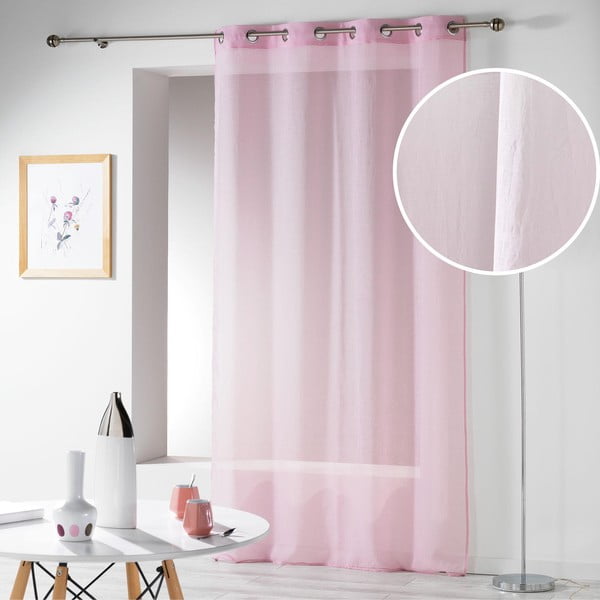 Rožinės spalvos permatoma užuolaida 140x280 cm Telma – douceur d'intérieur-image-4