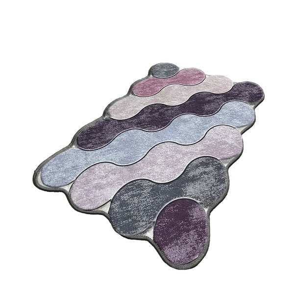 Vonios kilimėlis violetinės spalvos/pilkos spalvos 70x120 cm Circle – Foutastic